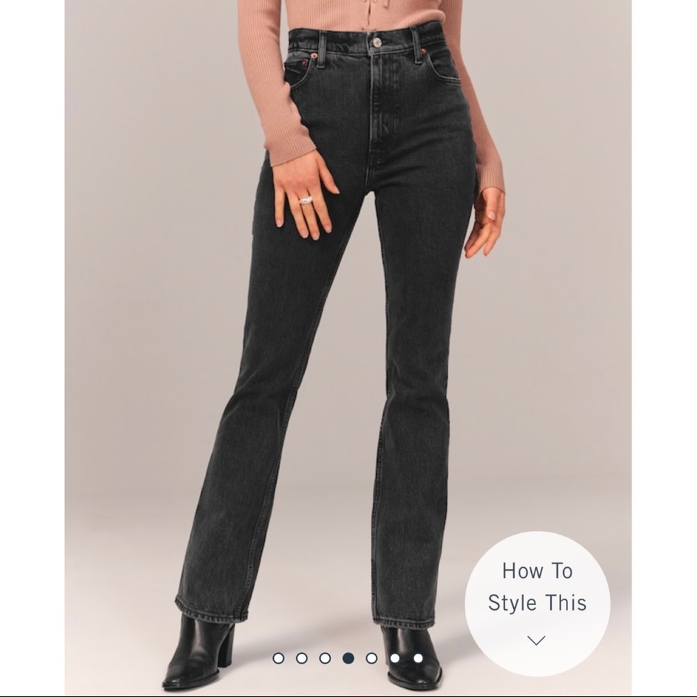 NWOT Abercrombie Black Ultra High Rise Vintage Flare Jeans